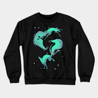 2020 Aurora Borealis Foxes Space Animals Dance - Revontulet Crewneck Sweatshirt